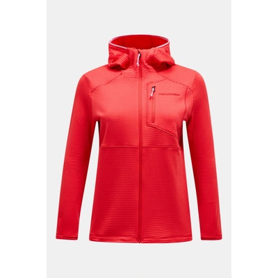 Peak Performance W Trail Polartec Zip Hood Brilliant Red/Black