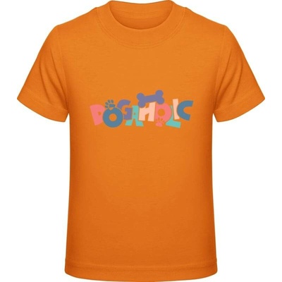 Premium Tričko pro Děti Psí design s nápisem DOGAHOLIC Oranžová