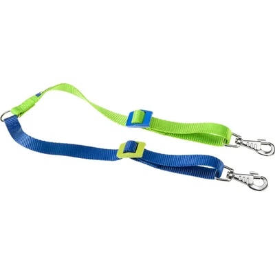 Ferplast Тwin Colors - Регулируем повод за две кучета, 28-42 см/15 мм. зелено-син