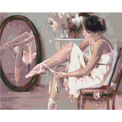 zuty Malování podle čísel před zrcadlem 50 x 40 cm vypnuté plátno na rám
