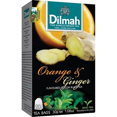Dilmah Černý čaj Pomeranč a zázvor 20 x 1,5 g