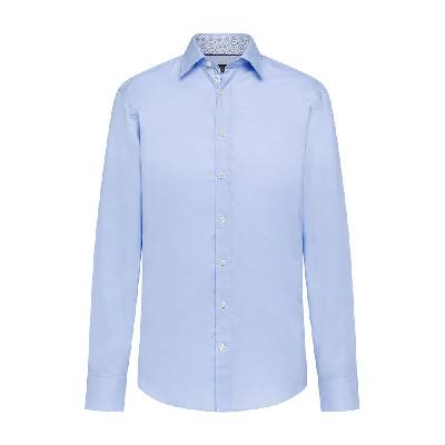 Риза с дълъг ръкав Hackett Contrast TR Print long sleeve shirt - Blue (Sky Blue)