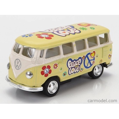 Kinsmart Volkswagen T1 Samba Minibus Flower 1962 Without Box Žlutá 1:64