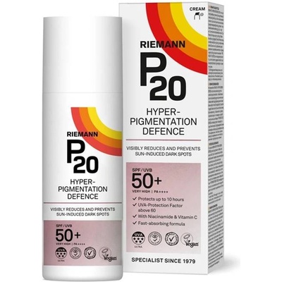 P20 Hyper-Pigmentation Defence Слънцезащитен крем за лице, SPF50+, 50 ml, P20