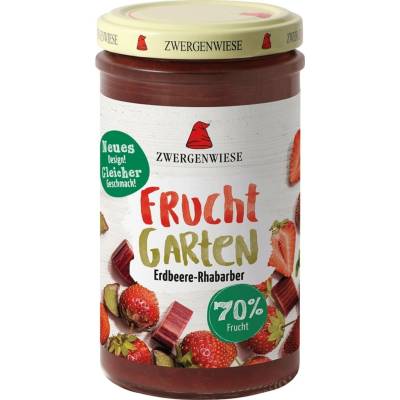 Zwergenwiese Bio FruchtGarten jahody-rebarbora 225 g