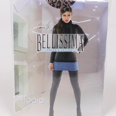 Ефектен чорапогащник с леопардов десен в цвят nicciola