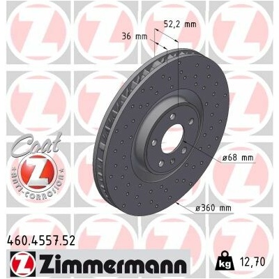 Brzdový kotúč ZIMMERMANN 460.4557.52 (460455752)