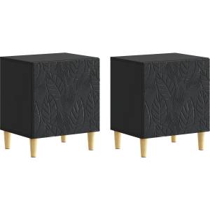 vidaXL Нощно шкафче 2 бр. Черно 43 x 34, 5 x 50 см Инженерна дървесина (895028)