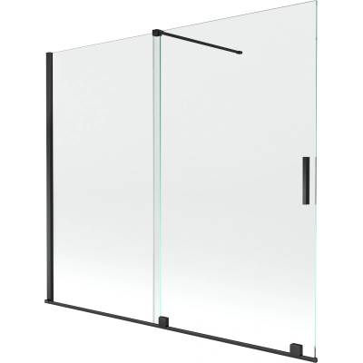 Mexen Velar разтегаема двукрила вана 180 x 150 см, прозрачна, черна - 896-180-000-01-70 (896-180-000-01-70)