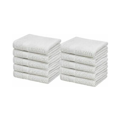 Top textil 10 ks sada dětských ručníků 30 x 30 cm bílá
