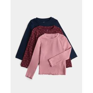 Marks & Spencer Топове с висок дял памук (2-10 години), 3 броя Marks & Spencer многоцветен Marks & Spencer | Mnogotsveten | Момичешки | 2-3 години