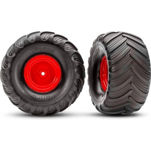 Traxxas колело 2.0/3.0", диск червен offset 29mm, гума Terra Groove (чифт)