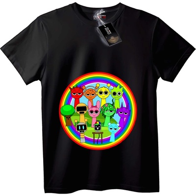 NOONEBRAND Тениска Rainbow Анимационни Герои - M, White