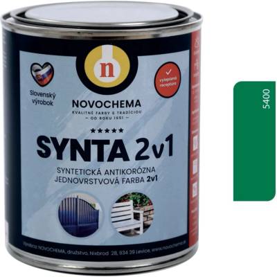 Novochema synta 2v1 syntetická antikorozní jednovrstvá barva 2v1 5 kg 5400 Tmavě zelená