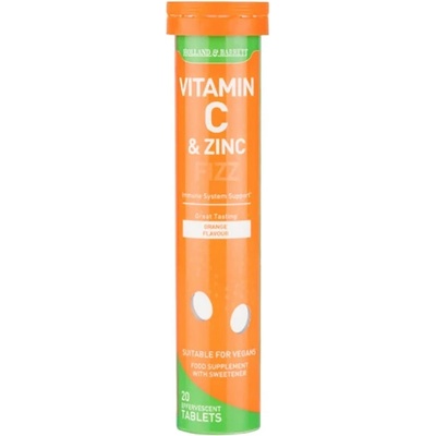 Holland & Barrett Vitamin C & Zinc Effervescent [20 разтворими таблетки] Портокал