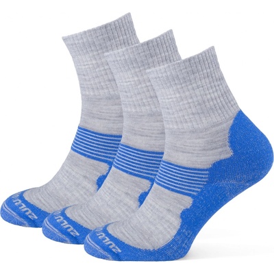 Zulu ponožky Merino Men 3 pack sivá/modrá
