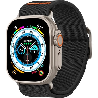 Spigen Текстилна каишка за Apple Watch 4 / 5 / 6 / 7 / 8 / SE / Ultra 1/2 (42/44/45/49 mm) от Spigen Fit Lite Ultra - Черен (8809896743365)