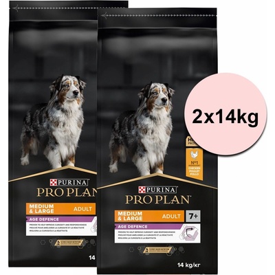 Pro Plan Medium & Large Adult 7+ Age Defence kura 2 x 14 kg