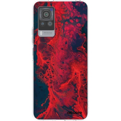 Pouzdro Picasee silikonové Vivo X60 Pro 5G Organic red čiré