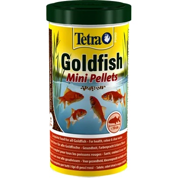 TETRA Pond Goldfish Mini Pellets - пълноценна храна за ежедневно хранене на всички малки златни рибки в градински езера - 1 литър