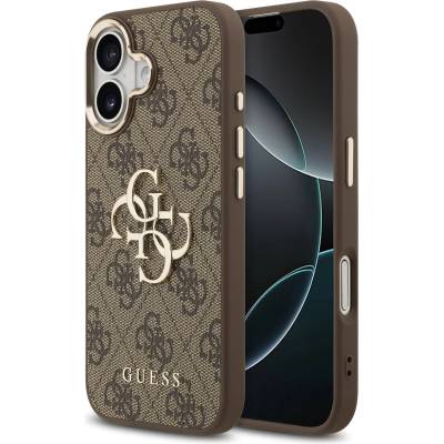 GUESS PU Leather 4G Metal Logo Gold Frame Задна крышка за iPhone 17 Brown Guess | Kafyav | МЪЖЕ | UNI