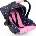 Bayer Deluxe Car Seat with Canopy, Navy Pink 67916AA