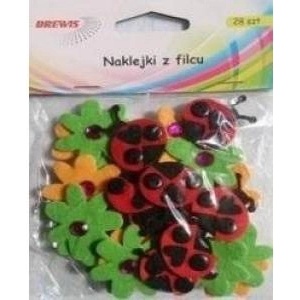 Brewista Felt Ladybugs and Flowers Stickers 28pcs
