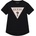 GUESS Свободна черна тениска с къс ръкав за момиче с контрастно лого Guess