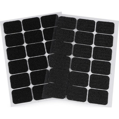 Suchý zip samolepicí obdélníčky 25x32 mm Varianta: 2 černá, Balení: 1 karta 46392/101149/212937