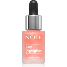 Note Cosmetique Drop Highliter Tekutý rozjasňovač s kapátkem 01 Pearl Rose 14 ml