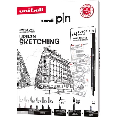 Uni pin sada Lettering dárkový box 8 linerů + shalaku mikrotužka mix barev – Zboží Dáma