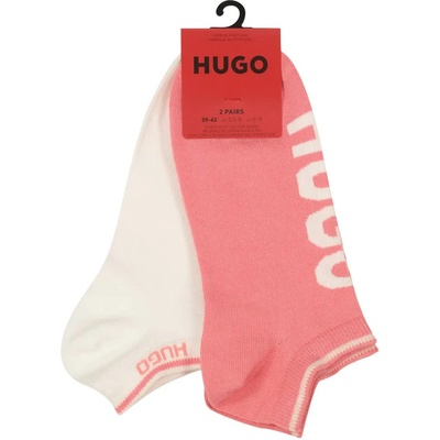 Чорапи HUGO AS Logo 10241739 01 short socks 2 pairs - White / Pink (Light / Pastel Red)