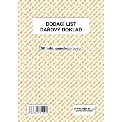 Optys 1319 Dodací list A5 SP 50l