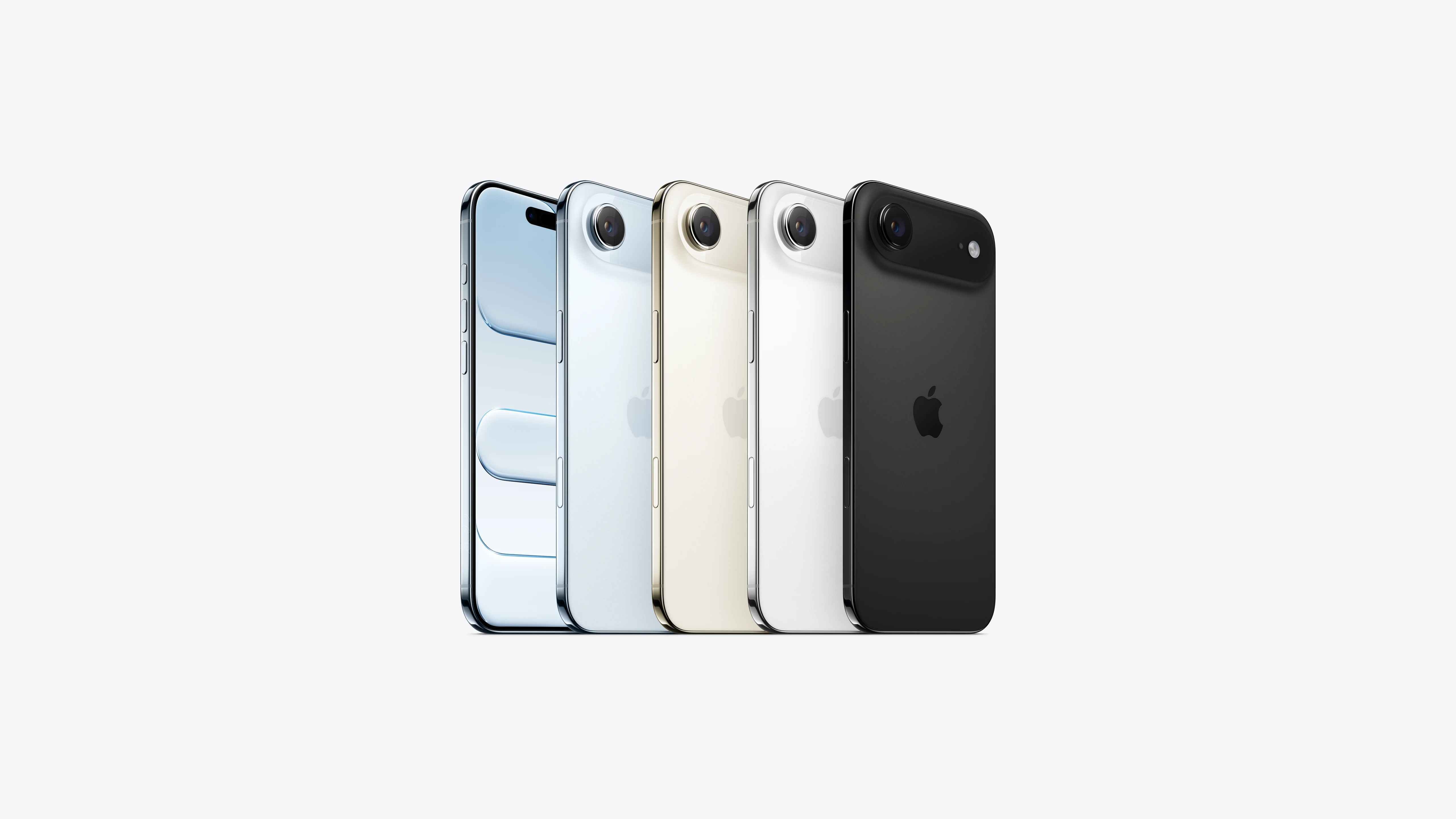 Apple iPhone Air égkék, világos arany, fekete és fehér színben