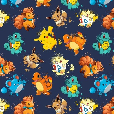Teplákovina digital - Pokémon - Modrá tmavá