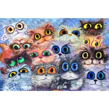 Norimpex - Puzzle Diamant painting: Cats with big eyes 30x40cm - 1 - 39 piese