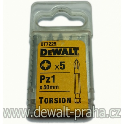 DeWALT Křížový šroubovací nástavec Torsion Pozidrive Pz1 50 mm 5 ks DT7225
