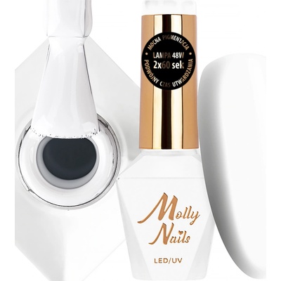 Hybridní lak Molly Nails Hypnotise White BEZ HEMA/Di-HEMA 8g