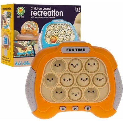 Joko POP IT Detská Interaktívna Elektronická hra Memory a Bubble Pop 2v1 so svetlom a zvukom, žltá