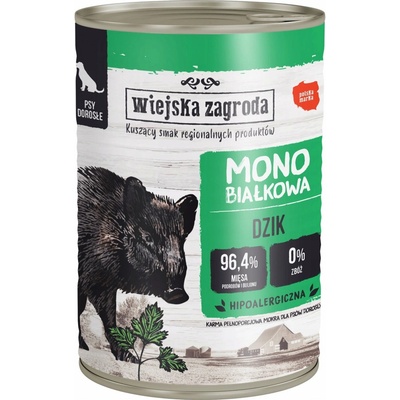 Wiejska Zagroda Monoproteínové Divočiak 0,4 kg