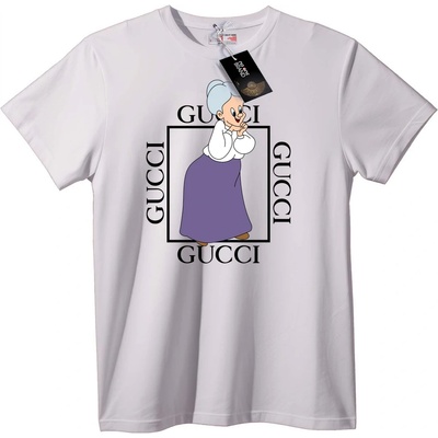 NOONEBRAND Gucci Mrs. Potts Карикатурна Тениска - L, White