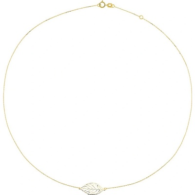Cutie Jewellery Nežný náhrdelník zo žltého zlata lístok Z0130-40-X-1