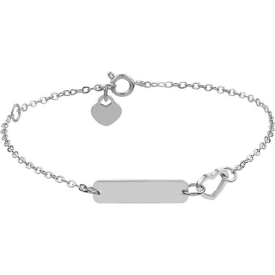 Bellita Стоманена дамска гривна с плочка и сърце Bellita (BLT-BJ-1317-S)
