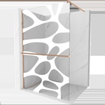 Mexen Kioto+ душ стена с рафт Walk-in 80 x 200 cm, бяла вълна, четкована мед - 800-080-121-65-97 (800-080-121-65-97)