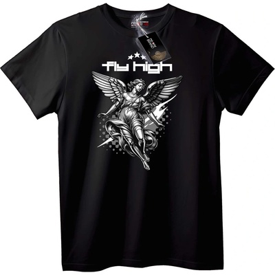 NOONEBRAND Тениска Лети Високо Ангел - 2XL, Black