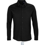 Neoblu 3777 BASILE MEN / Мъжка риза с дълъг ръкав от пике - тъмночерна L (243777n1103)
