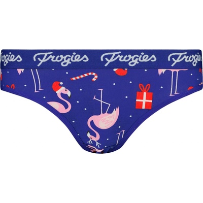 Frogies Dámske kalhotky Flamingo Christmas modrá | růžová – Zboží Dáma