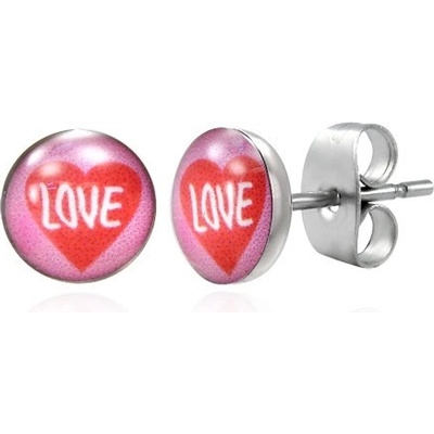 Šperky eshop z oceli červené srdce LOVE G13.30