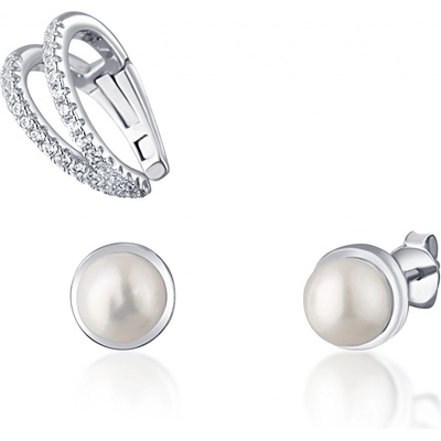 JwL Luxury Pearls Moderní set pozlacených náušnic JL0808