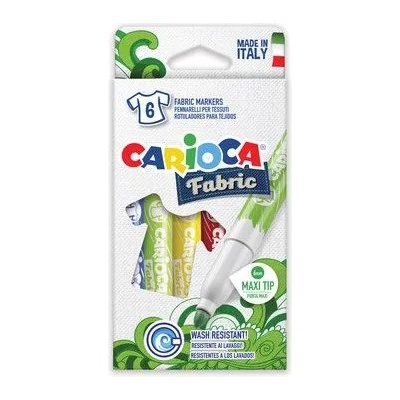 CARIOCA - Маркери за текстил - 6 цвята (40956)